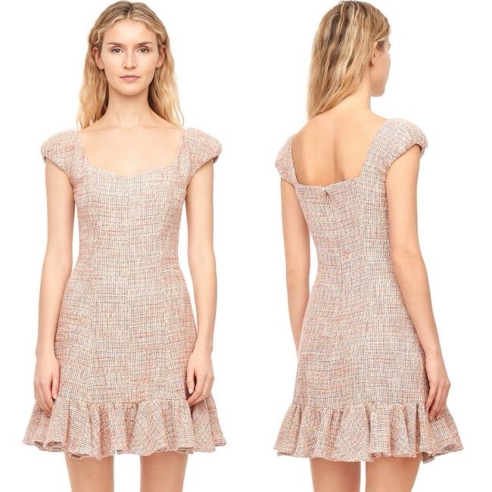 Rebecca Taylor Cap Sleeve Spring Tweed mini dress